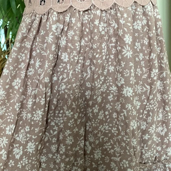 Dusty Rose Lace Floral Midi Dress Adjustable Spaghetti Straps - Picture 5 of 8
